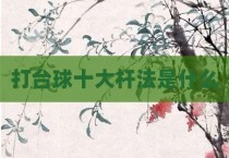 打台球十大杆法是什么
