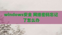windows安全 网络密码忘记了怎么办