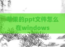 苹果的ppt文件怎么在windows