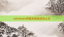 windows界面无限重启怎么办