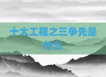 十大工程之三争先是什么