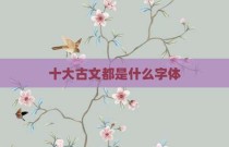 十大古文都是什么字体