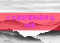 十大最好面料是什么材质