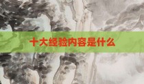 十大经验内容是什么