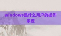 windows是什么用户的操作系统