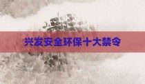 兴发安全环保十大禁令