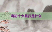 清初十大暴行是什么