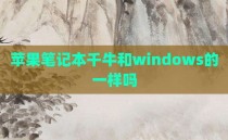 苹果笔记本千牛和windows的一样吗