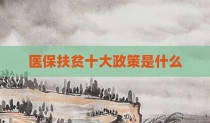 医保扶贫十大政策是什么