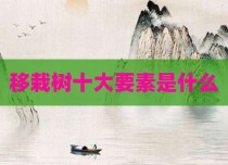 移栽树十大要素是什么