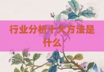 行业分析十大方法是什么