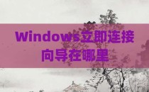 Windows立即连接向导在哪里