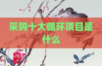 采购十大循环项目是什么