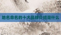 地名命名的十大品牌介绍是什么