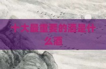 十大最重要的酒是什么酒