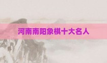 河南南阳象棋十大名人