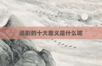 追剧的十大意义是什么呢