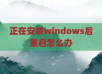 正在安装windows后重启怎么办