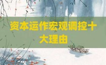 资本运作宏观调控十大理由
