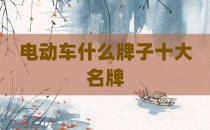 电动车什么牌子十大名牌