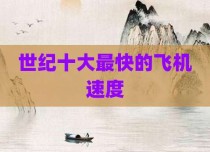 世纪十大最快的飞机速度