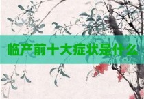临产前十大症状是什么
