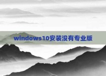 windows10安装没有专业版