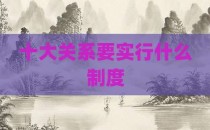 十大关系要实行什么制度