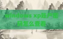 windows xp账户密码怎么查看