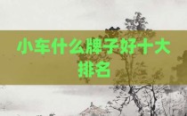 小车什么牌子好十大排名