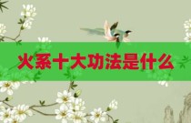 火系十大功法是什么