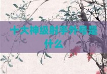 十大神级射手外号是什么