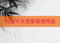 河南十大名家表演作品