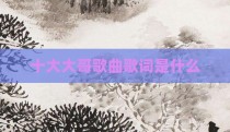十大大哥歌曲歌词是什么