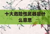 十大危险性武器是什么意思