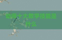 幼师十大教学技能是什么