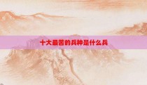 十大最苦的兵种是什么兵
