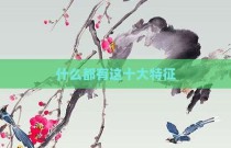 什么都有这十大特征