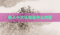 新人十大认知是什么内容