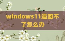 windows11退回不了怎么办