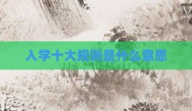 入学十大规则是什么意思