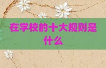 在学校的十大规则是什么