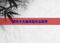 聊天十大秘术是什么软件