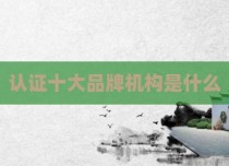 认证十大品牌机构是什么
