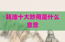 耗油十大妙用是什么意思