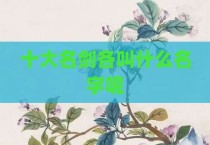十大名剑各叫什么名字呢
