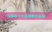 冲锋衣十大名牌都什么标