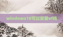 windows10可以安装vf吗