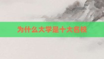 为什么大学是十大名校