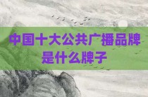 中国十大公共广播品牌是什么牌子